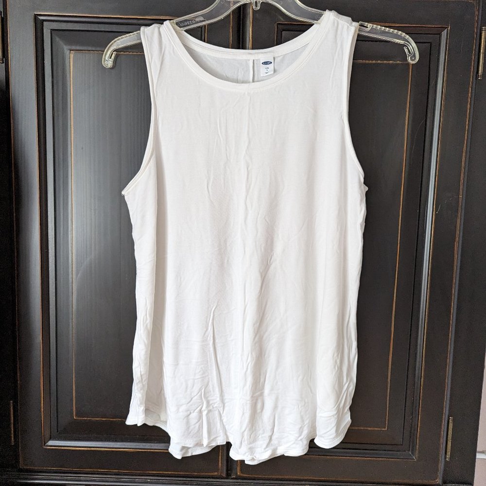 Old Navy Luxe swing tank top, White, Women's Large
